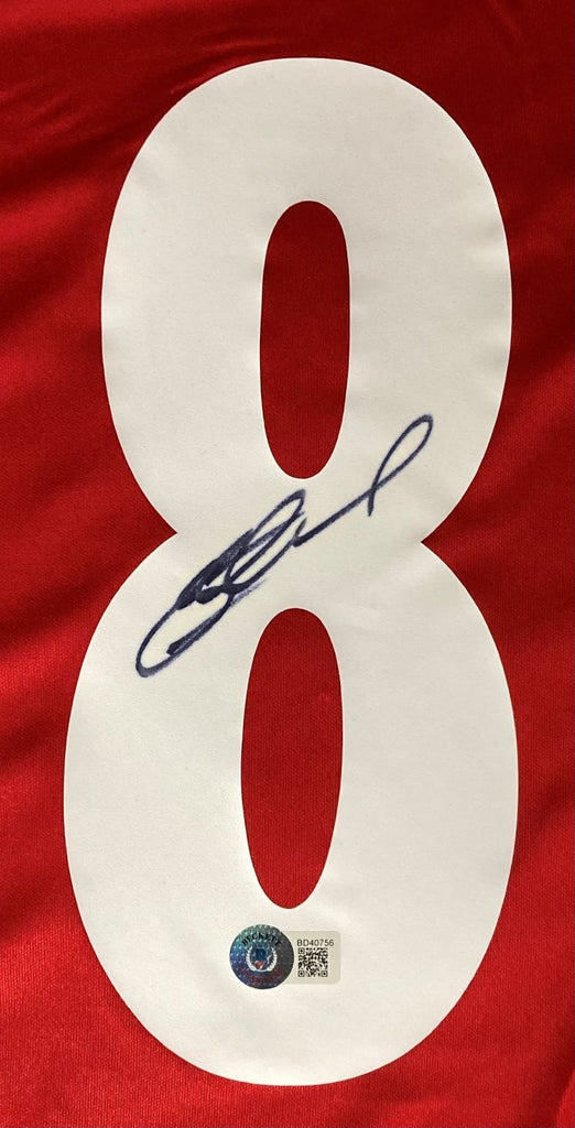 Steven Gerrard Liverpool Signed Red Soccer Jersey BAS – Super