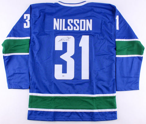 Anders Nilsson Signed Canucks Jersey (Beckett COA) Playing career 2009-present