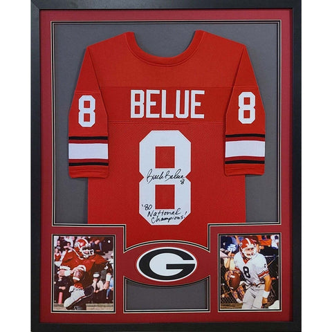 Buck Belue Autographed Signed Framed Georgia Bulldogs Jersey BECKETT