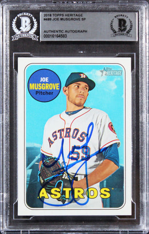 Astros Joe Musgrove Authentic Signed 2018 Topps Heritage #489 Card BAS Slabbed