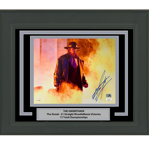 Framed Autographed/Signed The Undertaker 11x14 WWE WWF Wrestling Photo JSA COA