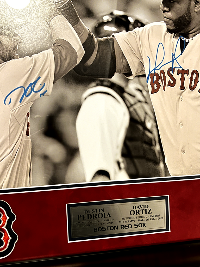 David Ortiz & Dustin Pedroia Signed Autographed 16x20 Photo Framed To –  Super Sports Center