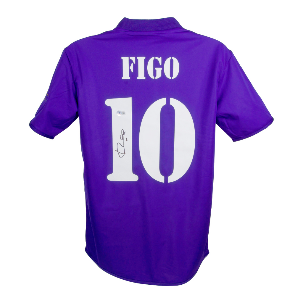 Luis Figo Signed Real Madrid Away Soccer Jersey #10 with Beckett