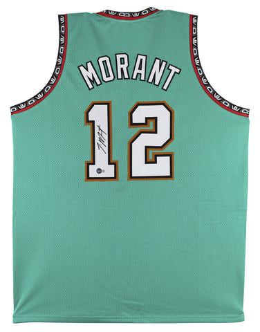 Ja Morant Authentic Signed Teal Throwback Pro Style Jersey Autographed BAS