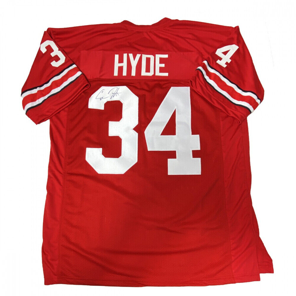 Carlos Hyde Signed Ohio State Buckeyes Home Jersey COA