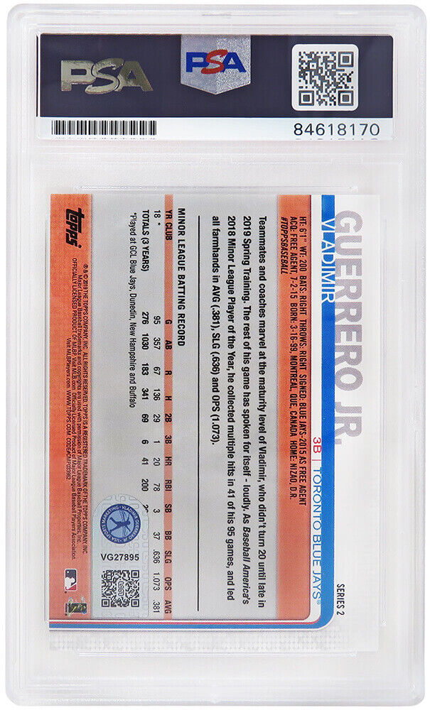 Vladimir Guerrero Jr autographed 2019 Topps Series 2 RC (Vlad Holo