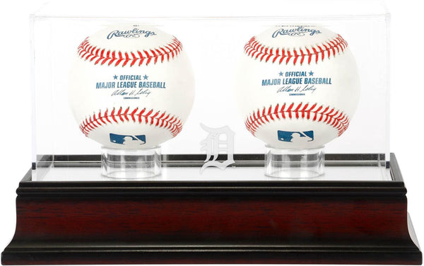 Detroit Tigers Mahogany 2-Baseball Display Case