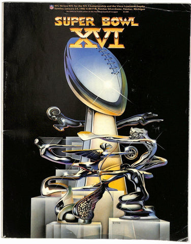 Super Bowl XVI Game Program 1-24-82 49ers vs. Bengals Joe Montana MVP 181632