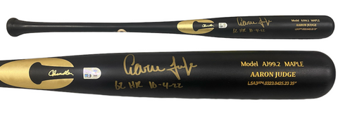 Aaron Judge Autographed "62 HR 10-4-22" Yankees Chandler Game Model Bat Fanatics
