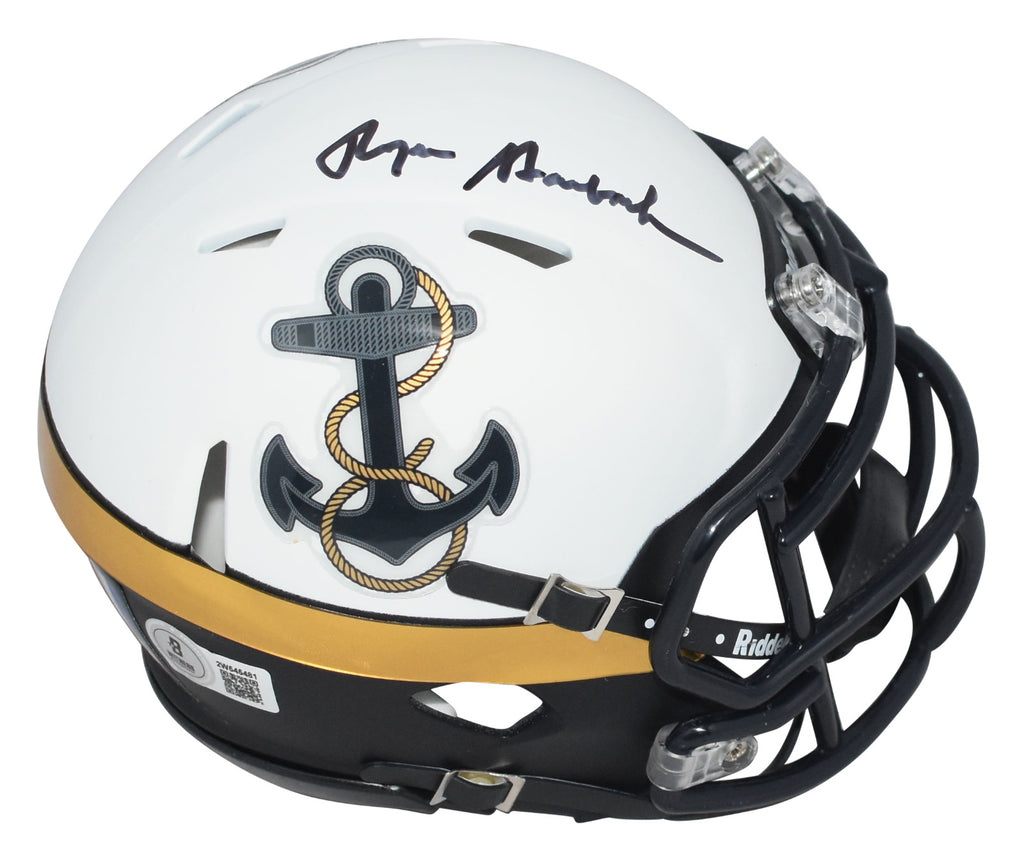 buy new navy football helmet ROGER STAUBACH SIGNED NAVAL NAVY MIDSHIPMEN WHITE SPEED MINI HELMET BE – Super Sports Center