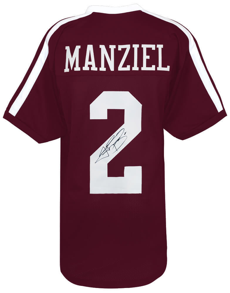 Johnny Manziel Signed Maroon Custom Football Jersey (SCHWARTZ