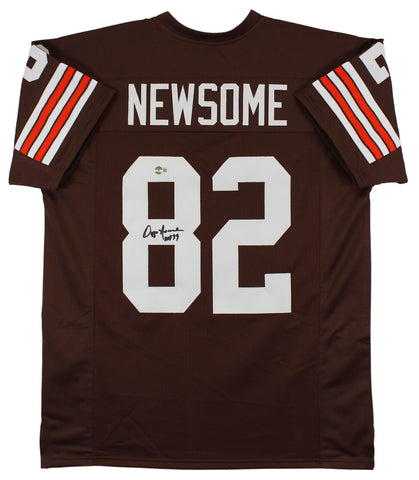 Ozzie Newsome "HOF 99" Authentic Signed Brown Pro Style Jersey BAS Witnessed 2