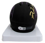 Patrick Queen Signed/Auto Ravens Black Lunar Eclipse Mini Helmet Beckett 164521