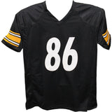 Hines Ward Autographed/Signed Pro Style Black Jersey TRI 43447