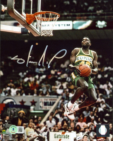 Sonics Shawn Kemp Authentic Signed 8x10 Vertical Photo BAS Witnessed