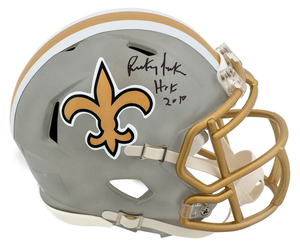 Rickey Jackson Signed Saints FLASH Riddell Speed Mini Helmet w/HOF 201 – Super Sports Center