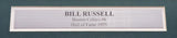 BOSTON CELTICS BILL RUSSELL AUTOGRAPHED FRAMED GREEN JERSEY JSA STOCK #206951