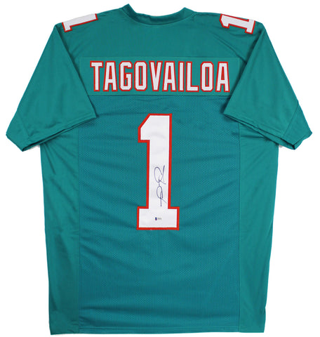 Tua Tagovailoa Authentic Signed Teal Pro Style Jersey Autographed BAS