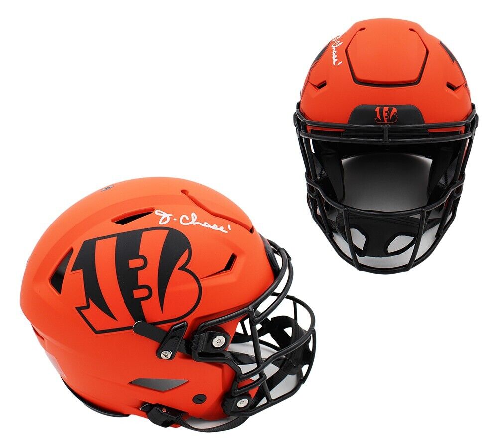 bengal football helmet Ja'Marr Chase Signed Cincinnati Bengals Speed Flex Authentic Rave Helm – Super Sports Center
