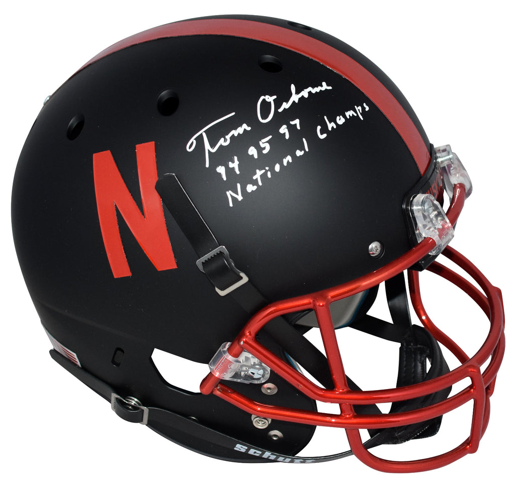 cornhuskers football helmet TOM OSBORNE SIGNED NEBRASKA CORNHUSKERS BLACK FULL SIZE HELMET W/ 3X C – Super Sports Center