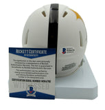 Joe Greene HOF Steelers Signed/Autographed White AMP Mini Helmet Beckett 155537