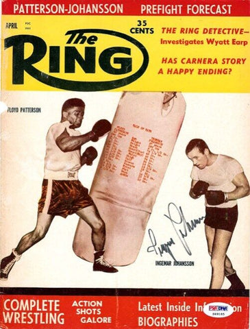 Ingemar Johansson Autographed Signed The Ring Magazine Cover PSA/DNA #S49185