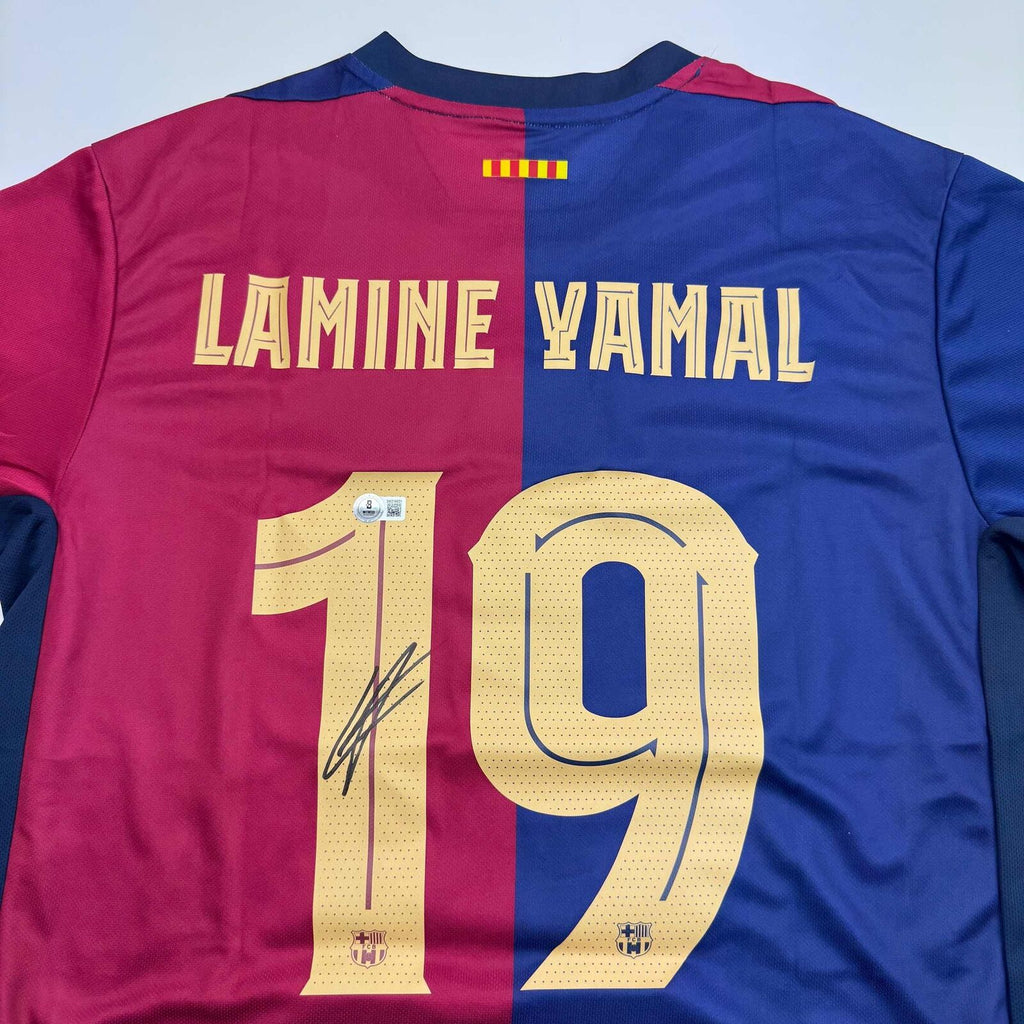 Autographed/Signed Lamine Yamal FC Barcelona Blue Soccer Jersey