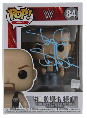 Stone Cold Steve Austin Signed WWE #84 Funko Pop Vinyl Figure BAS #BK88005