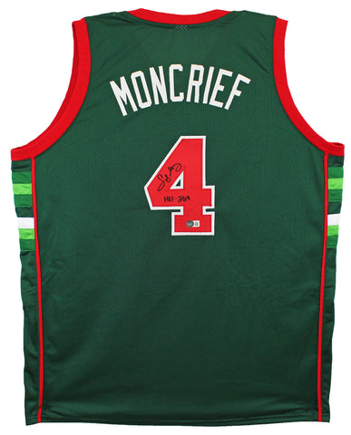 Sidney Moncrief "HOF 19" Authentic Signed Green Pro Style Jersey BAS Witnessed