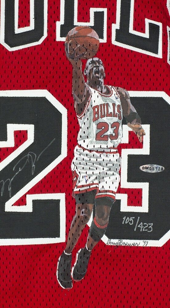Michael Jordan Signed Framed Painted Chicago Bulls Mr June