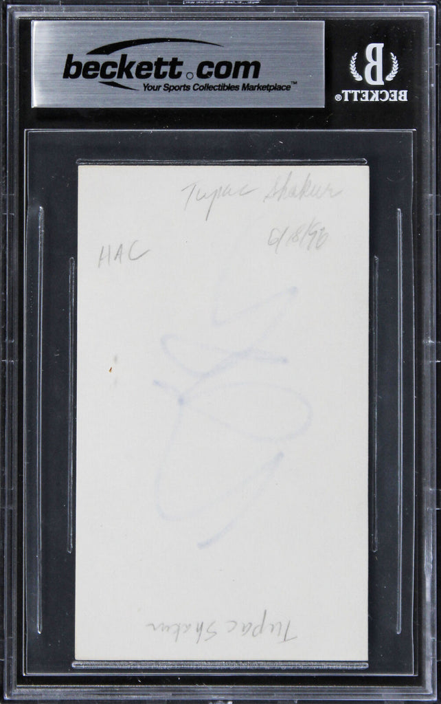 Tupac Shakur Authentic Signed 3x5 Index Card Auto Graded Mint 9