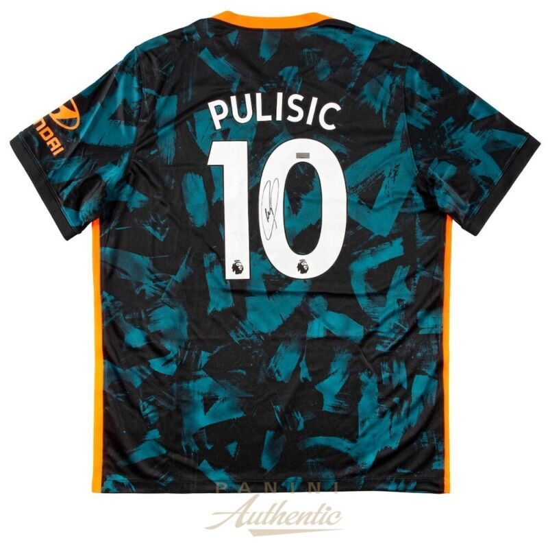 CHRISTIAN PULISIC Autographed 2021-22 Chelsea FC #10 Third Jersey