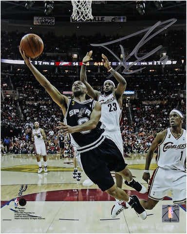 Tony Parker Spurs Autographed 8x10 2007 NBA Finals Layup vs Cavaliers Photograph