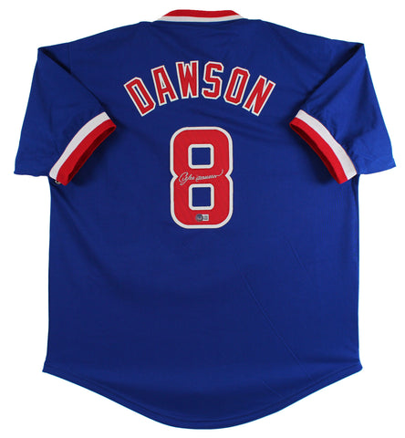 Andre Dawson Authentic Signed Blue Pro Style Jersey Autographed BAS Witnessed