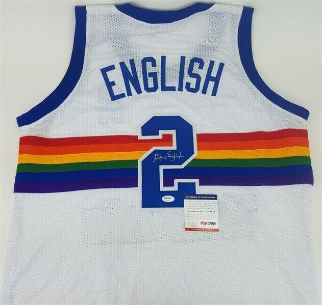 Alex English Signed Denver Nuggets Jersey (PSA COA) 8xNBA All-Star