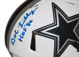 Bob Lilly Autographed Dallas Cowboys Lunar Mini Helmet w/insc BAS 40068