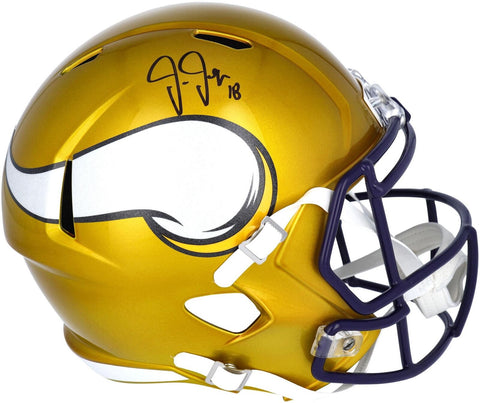 Justin Jefferson Minnesota Vikings Signed Riddell Flash Speed Replica Helmet