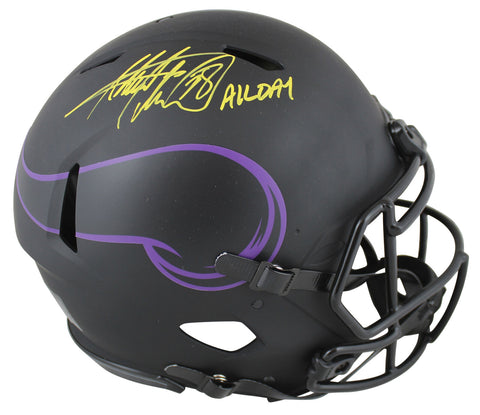 Vikings Adrian Peterson All Day Signed Eclipse F/S Speed Proline Helmet BAS Wit
