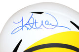 Kurt Warner Signed Los Angeles Rams Spd F/S Lunar Helmet BAS 40403