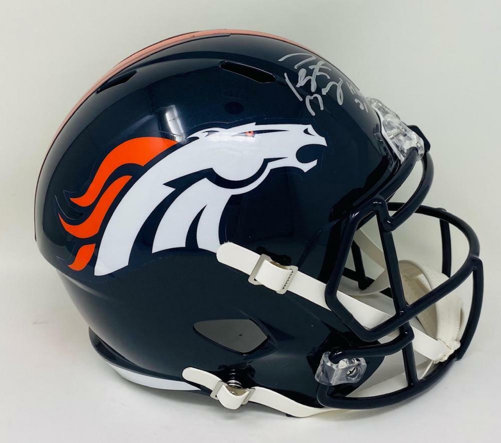 Autographed Peyton Manning Denver Broncos Riddell Speed Replica Helmet