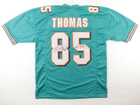 Lamar Thomas Signed Miami Dolphins Jersey "Go Fins"(JSA COA) Mia Wide Receiver