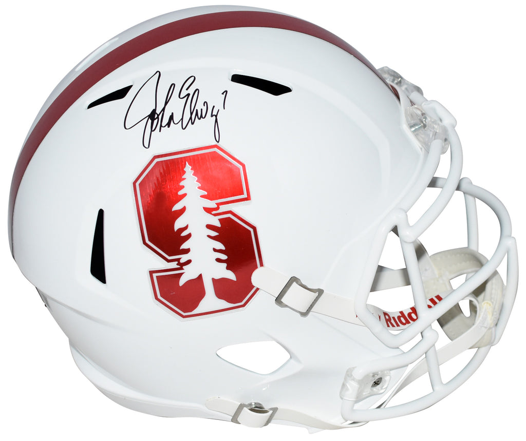 cardinal red football helmet JOHN ELWAY AUTOGRAPHED STANFORD CARDINAL FULL SIZE SPEED HELMET BECKET – Super Sports Center