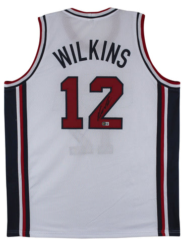 Dominique Wilkins Team USA Authentic Signed White Pro Style Jersey BAS Witnessed