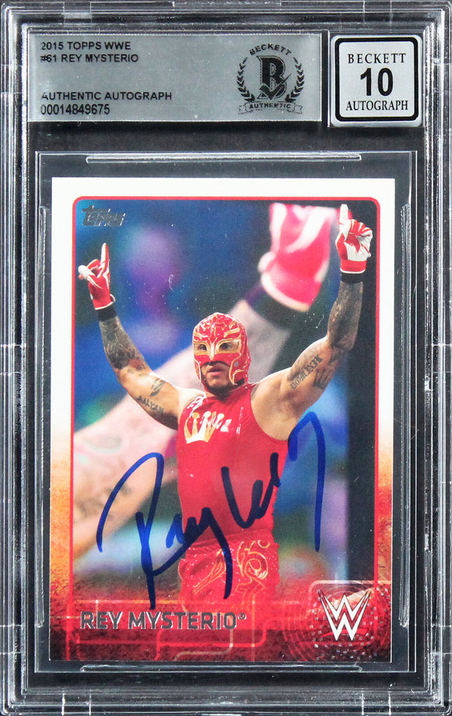 Rey Mysterio Authentic Signed 2015 Topps WWE #61 Card Auto 10! BAS Sla Super Sports Center Rey Mysterio Authentic Signed 2015 Topps WWE #61 Card Auto 10! BAS Sla Super Sports Center