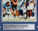 Herman Moore Detroit Lions Signed/Auto 8x10 Photo Framed JSA 163351