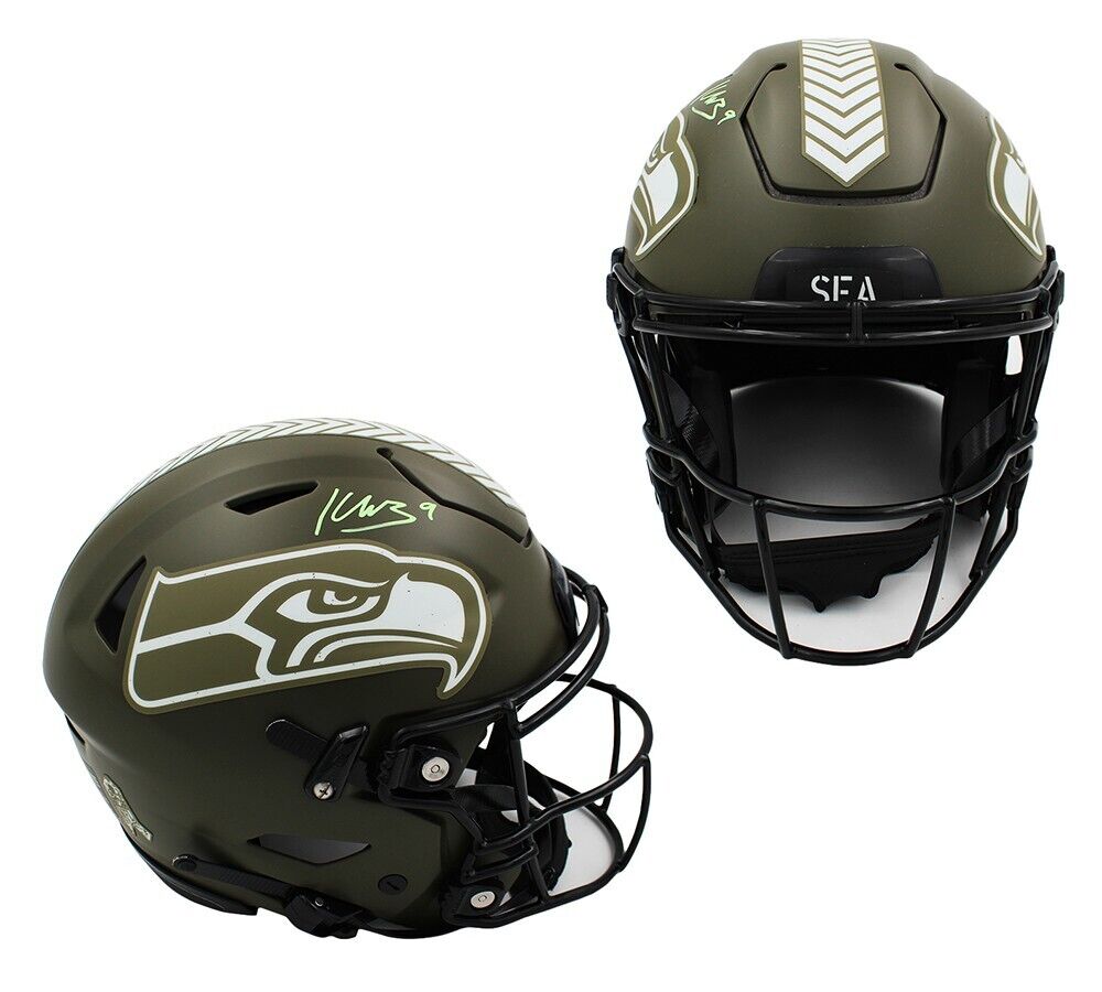 a real seattle seahawks football helmet Kenneth Walker III Signed Seattle Seahawks Speed Flex Authentic STS NF – Super Sports Center