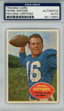 Frank Gifford Autographed/Signed 1960 Topps #74 Trading Card HOF PSA Slab 43763