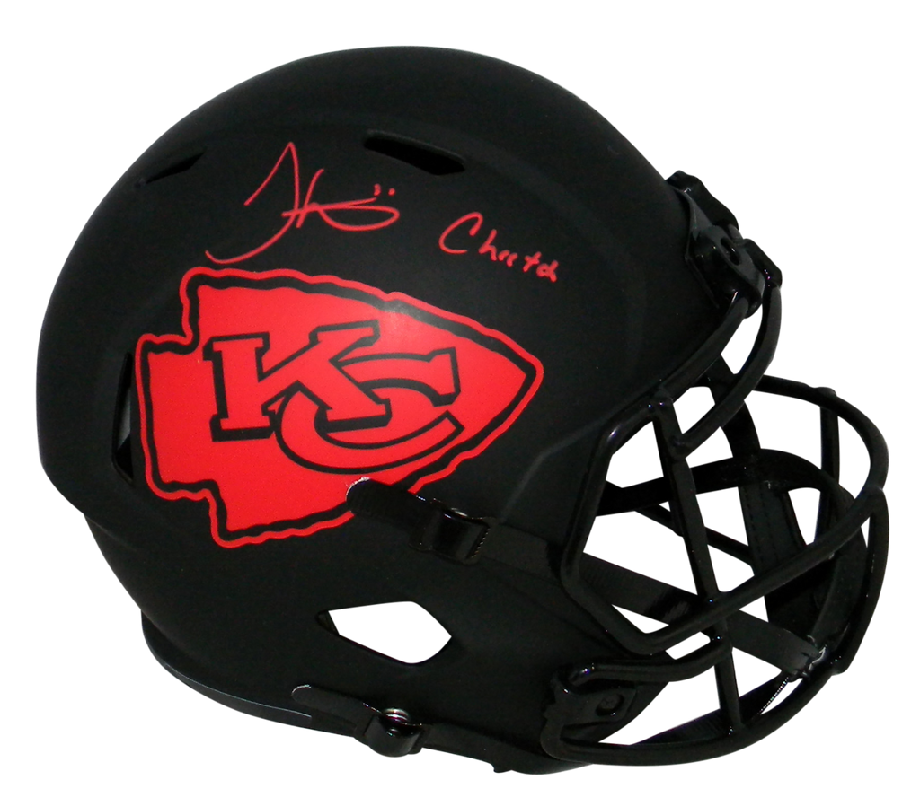 cheetah football helmets TYREEK HILL SIGNED KANSAS CITY CHIEFS FULL SIZE ECLIPSE HELMET JSA W/ – Super Sports Center