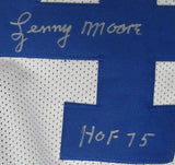Lenny Moore HOF Autographed/Inscribed Baltimore Colts Custom Football Jersey JSA