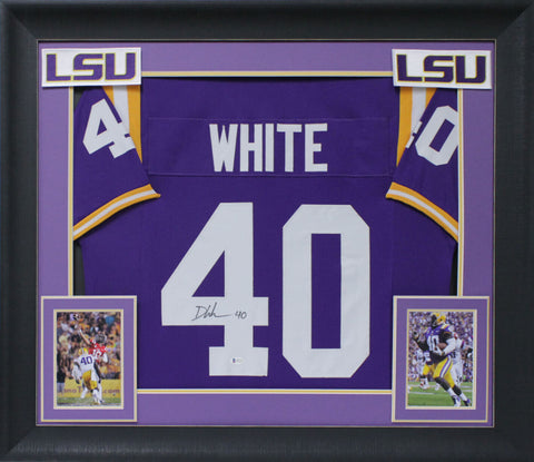 LSU Devin White Authentic Signed Purple Pro Style Framed Jersey BAS Witnessed